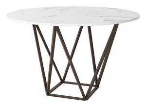Tintern Dining Table White & Antique Brass