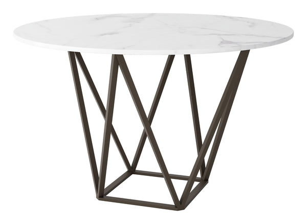 Tintern Dining Table White & Antique Brass