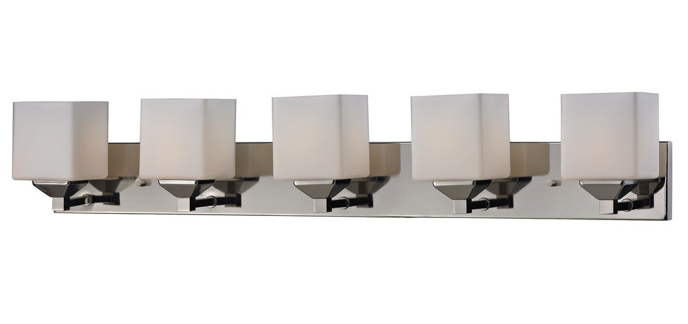 Quube 5 Light Vanity  in Chrome Finish