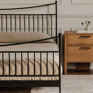 Moe's Monet Queen Bed Black with Curved Metal Frame