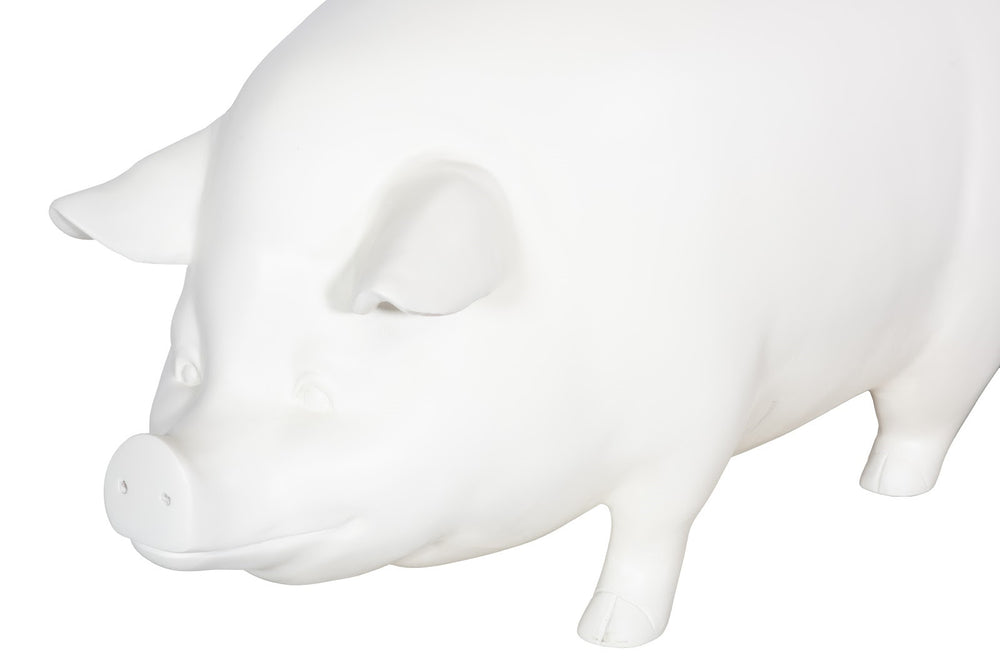 Pig Sculpture, Standing, Off White