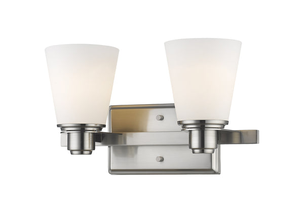 Kayla 2 Light Vanity  in Brushed Nickel Finish