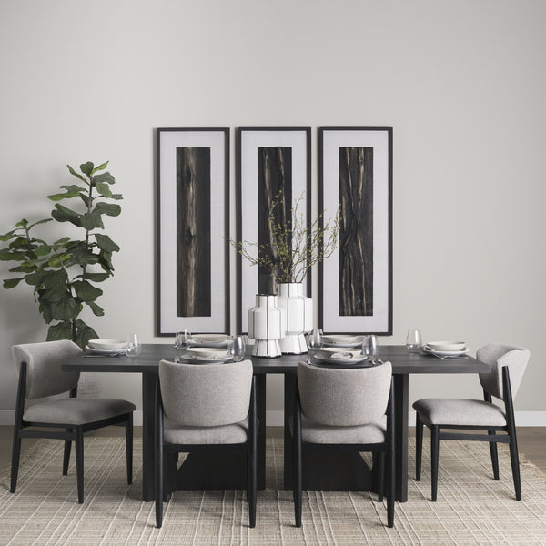 Cline  20.9L x 23.0W x 31.9H Gray Fabric W/Black Wood Dining Chair