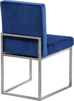 Joanna Dining Chair In Navy Velvet and Chrome