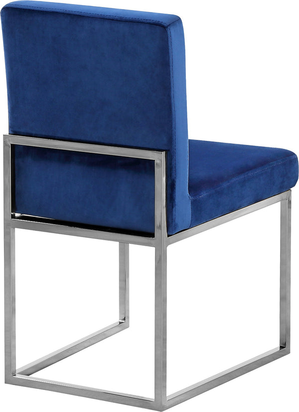 Joanna Dining Chair In Navy Velvet and Chrome