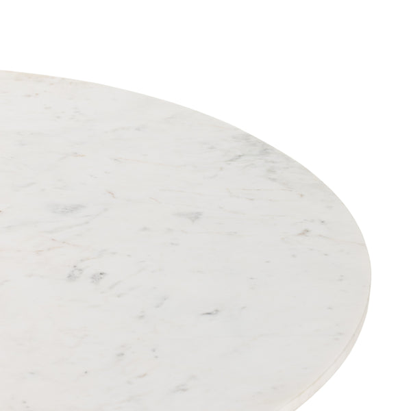 Terrell Round Coffee Table In Plsh White