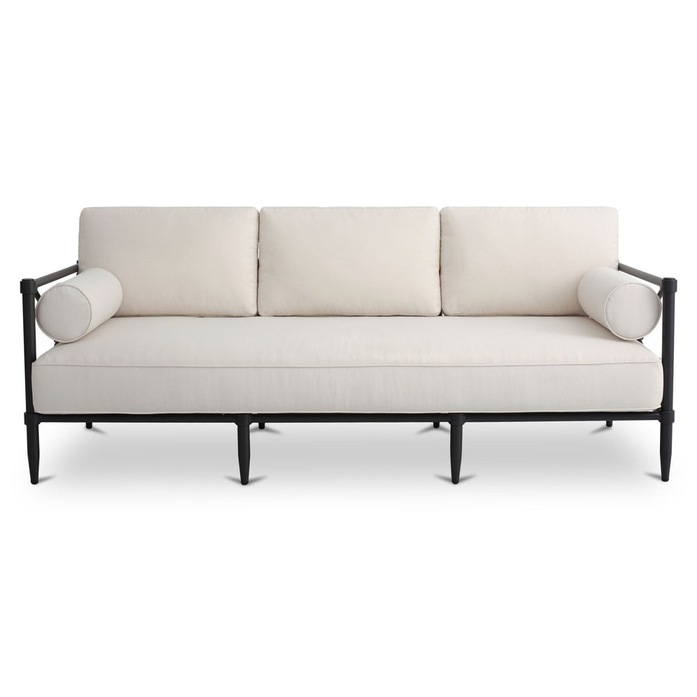 Moe's Willow Outdoor Sofa in Cream with Bolster Pillows
