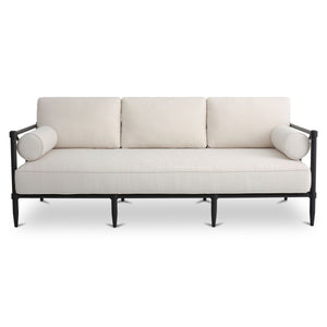 Moe's Willow Outdoor Sofa in Cream with Bolster Pillows