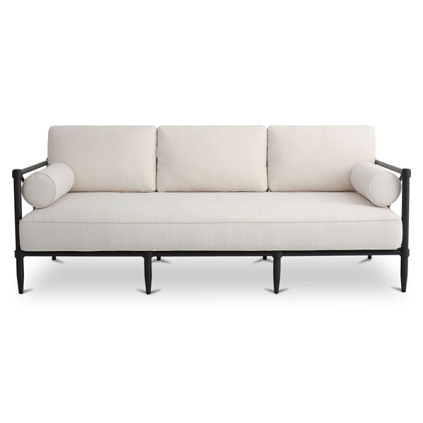 Moe's Willow Outdoor Sofa in Cream with Bolster Pillows