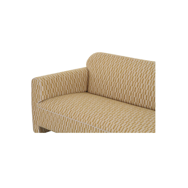 Leo Sofa in Chartreuse with Curved Back