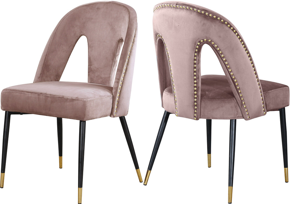 Kimberly Dining Chair In Pink Velvet