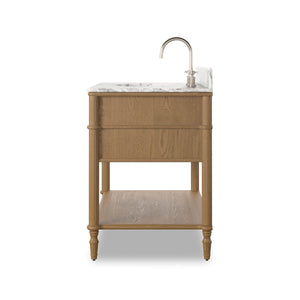 Toulouse Single Vanity - Washed Blonde Oak Veneer