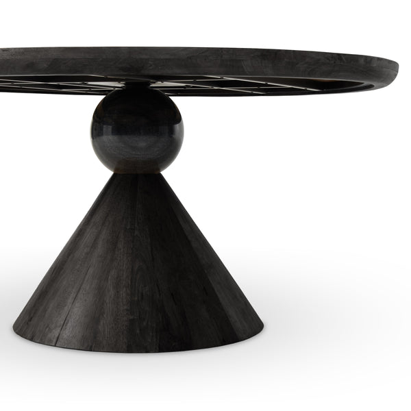 Bibianna Dining Table In Worn Black
