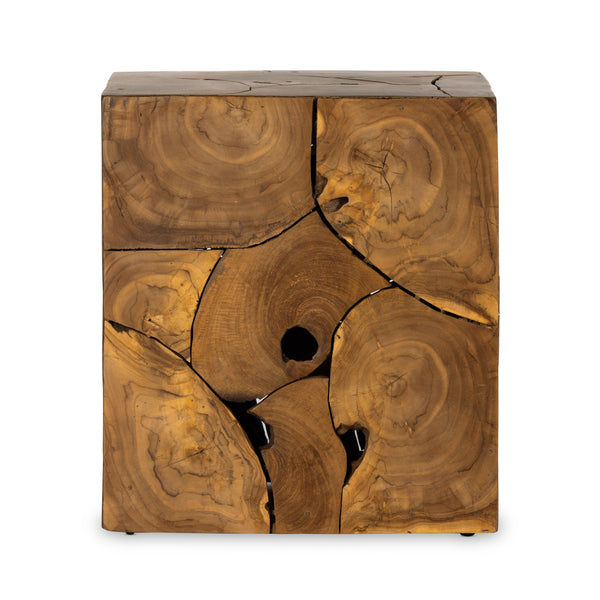 Tomlin Outdoor End Table In Teak Root
