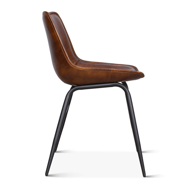 Essex 18" Leather Dining Chair, Antique Whiskey