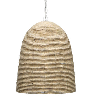 Waterfront Wood Beaded 1-Light Pendant