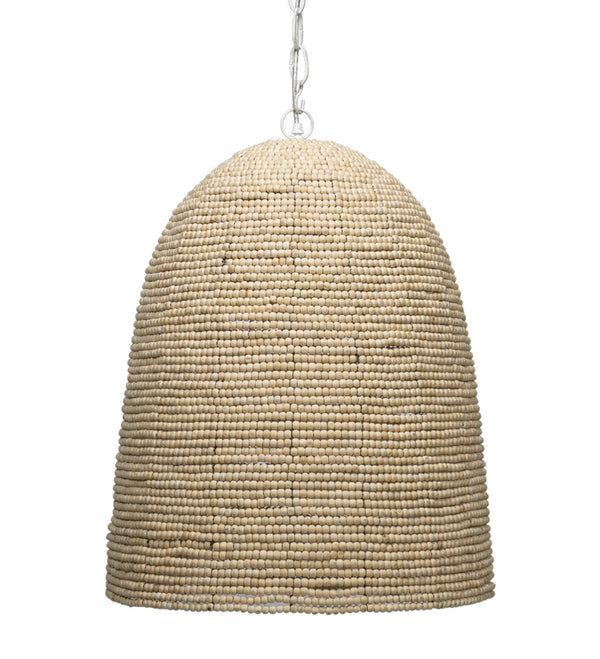Waterfront Wood Beaded 1-Light Pendant