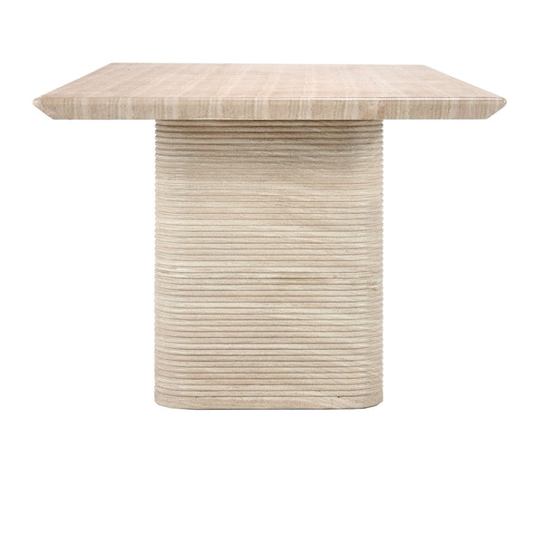 Aiden Outdoor Rectangle Dining Table, Beige Concrete