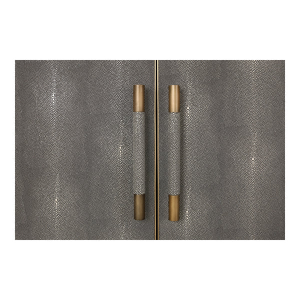 Moe's Mako Large Sideboard in Grey Oak with Gold Accents