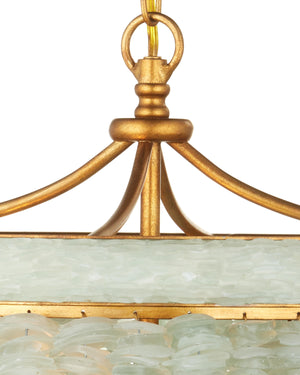 Bayou Pendant In Contemporary Gold Leaf & Seaglass