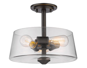 Annora  3 Light Semi Flush Mount in Olde Bronze Finish