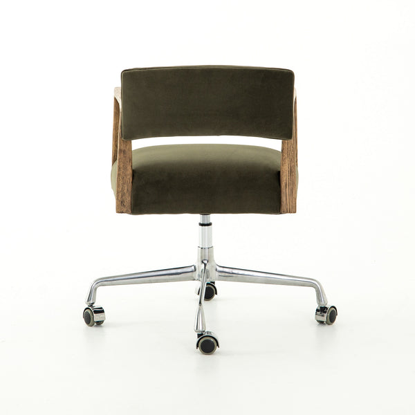 Tyler Traditional Desk Chair-Modern Velvet Loden