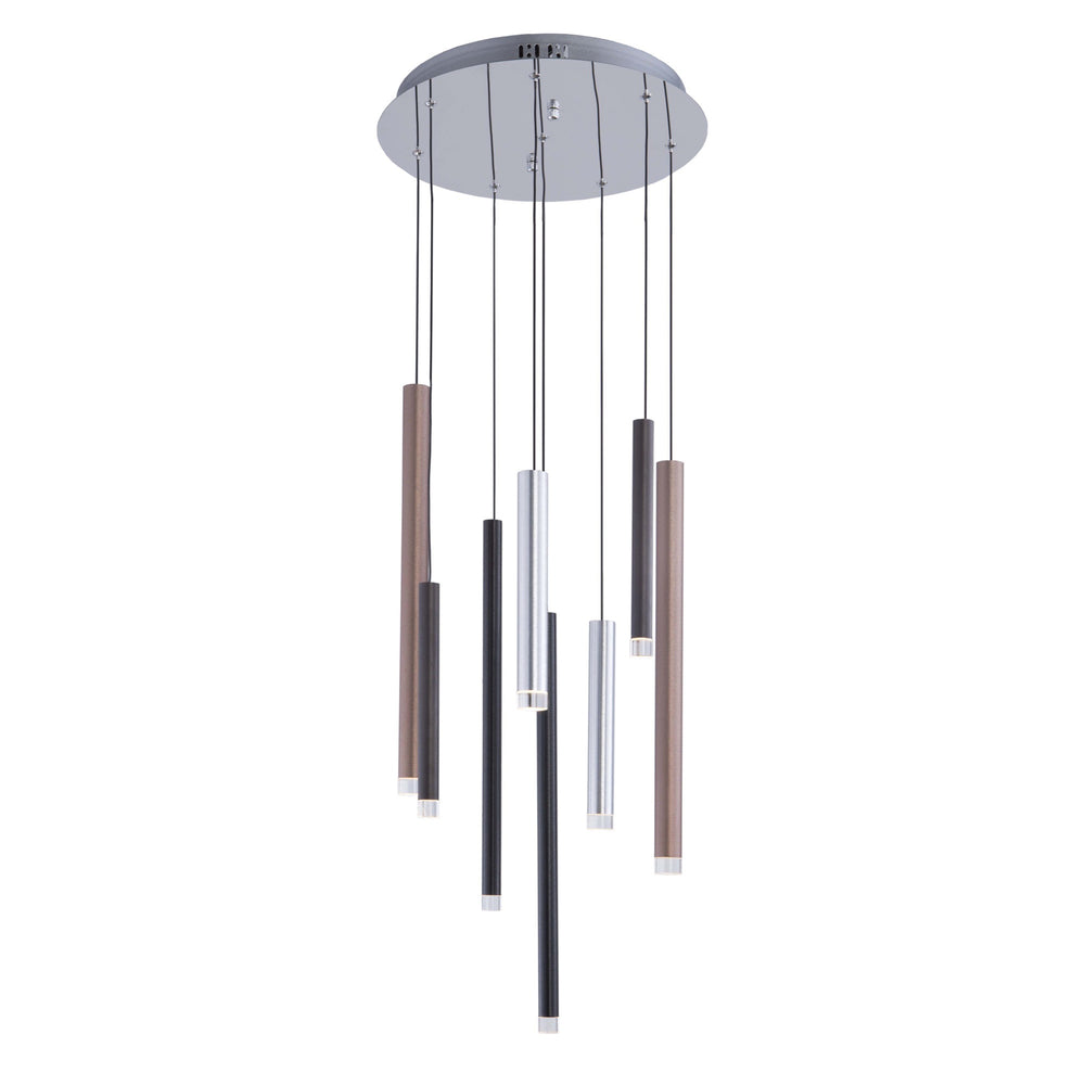 Galiano AC7088MU Chandelier in Black, Copper, Satin Aluminum