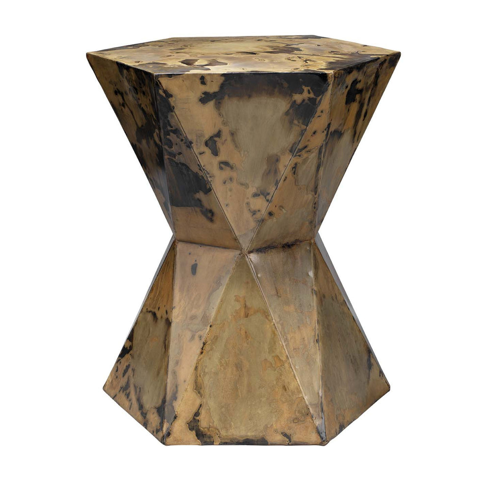 Crown Side Table, Acid Wash Metal