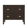 TWO DRAWER SIDE TABLE WITH FLUTED DETAIL IN DARK ESPRESSO OAK