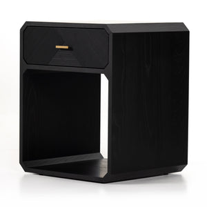 Caspian Nightstand in Black Ash Veneer