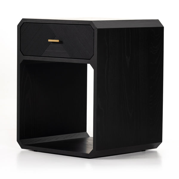 Caspian Nightstand in Black Ash Veneer