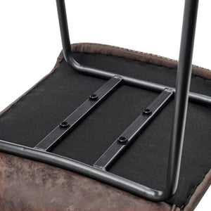 Jayden KD PU Low Back Counter Stool, Vintage Coffee Brown