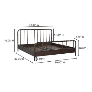 Moe's Vivian King Bed in Dark Brown