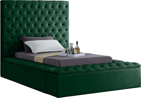 Randal Twin Bed In Green Velvet