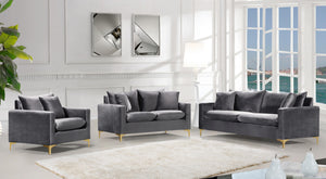 Lucy Chair In Grey Velvet