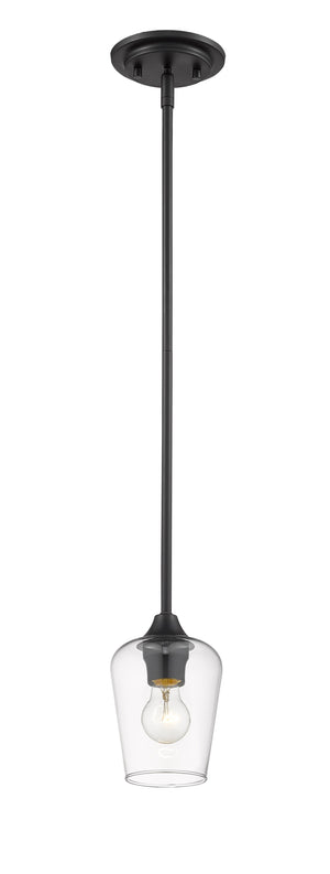 Joliet 1 Light Mini Pendant in Matte Black Finish