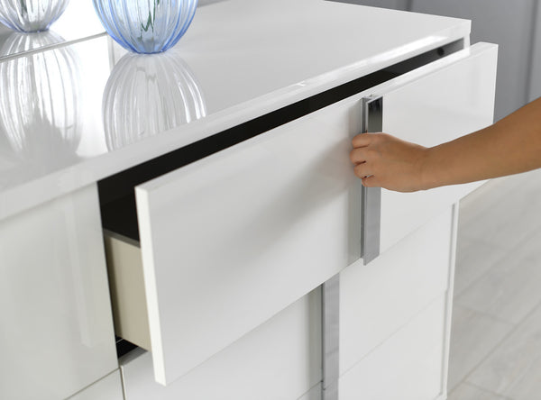 Giulia Night Stand Left Facing in White