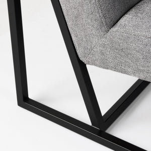 Armelle Gray Fabric Seat W/Black Metal Frame Accent Chair