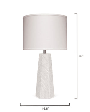 High Rise Glass Table Lamp with Linen Shade