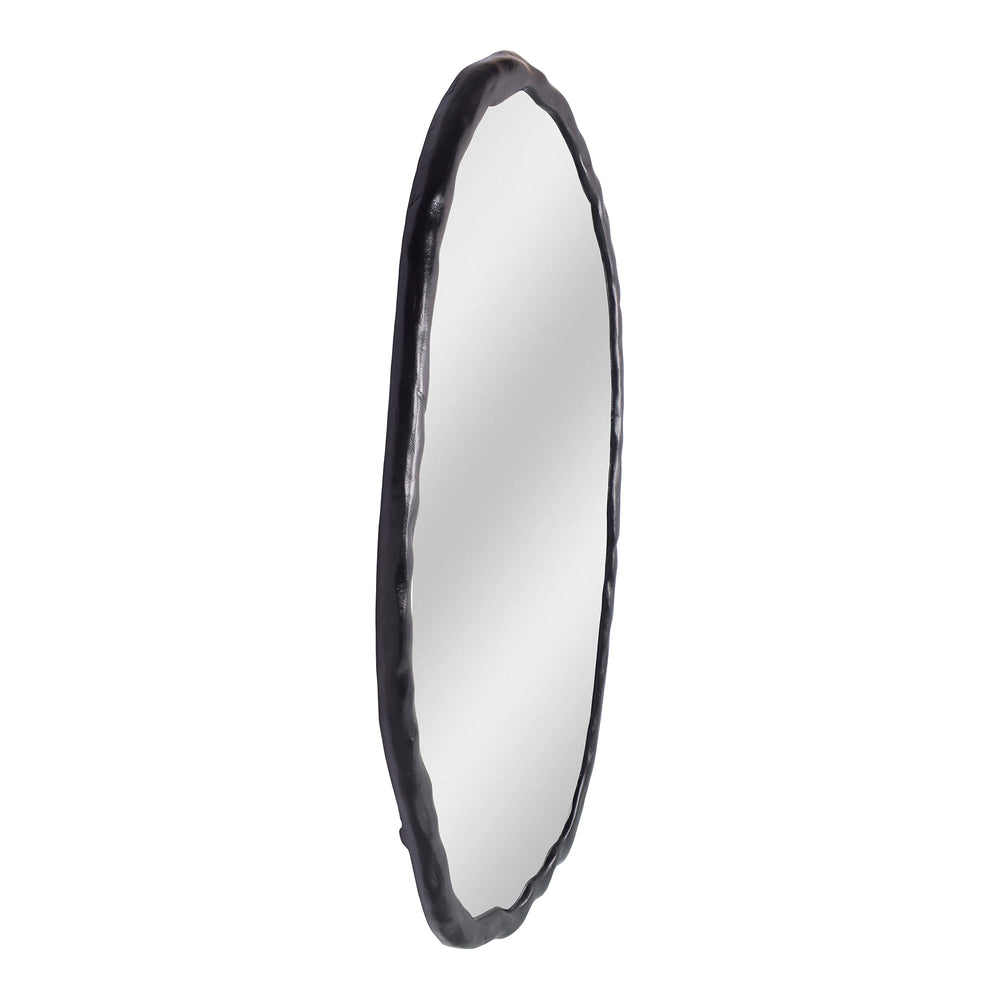 Foundry Oval Mirror Black Aluminum Frame