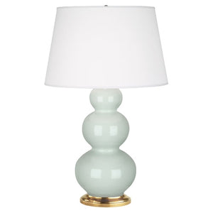 Celadon Triple Gourd Table Lamp