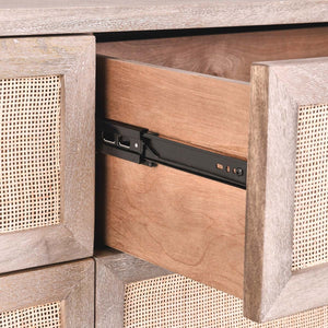 Jensen Solid Wood Dresser in Meadow Taupe with Cane Detailing