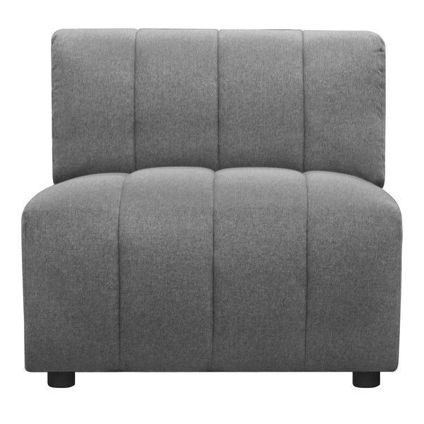 Moe's Lyric Slipper Chair in Grey with Channel Stitching