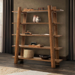 Pomona Solid Wood Bookshelf in Golden Wheat Finish