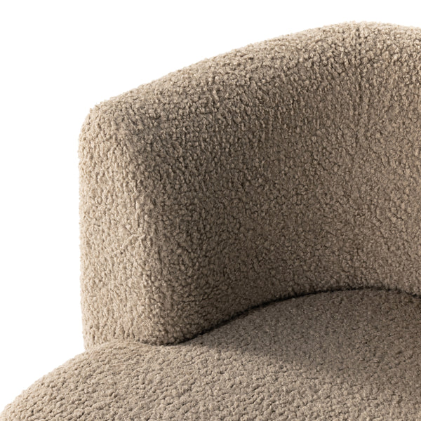Tybalt Swivel Chair In Sheepskin Camel