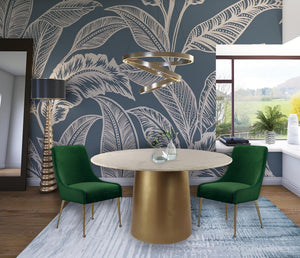 Irvin Dining Chair In Green Velvet