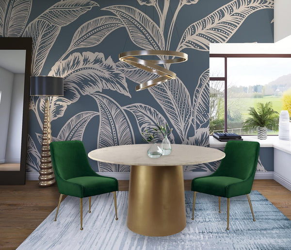 Irvin Dining Chair In Green Velvet