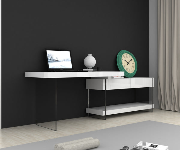 Reese Desk White High Gloss