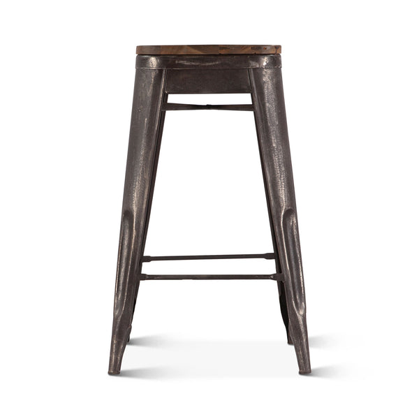 Eiffel 12" Barstool, Teak Top