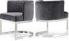 Donna Dining Chair In Grey Velvet and Chrome